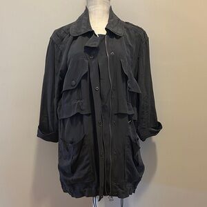 Club Monaco Silk Navy Utility Jacket